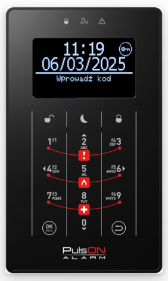 pulson alarm klawiatura sensoryczna czarna
